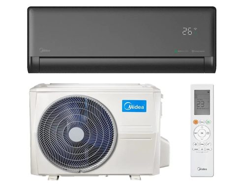 SILTUMSŪKNIS MIDEA SOLSTICE EZ EZB-24RDG-I / EZB-24RDG-O 7.0/7.3 kW, 70–85 m² Matte Black AI Siltumsūkņu uzstādīšana, montāža, serviss, veikals